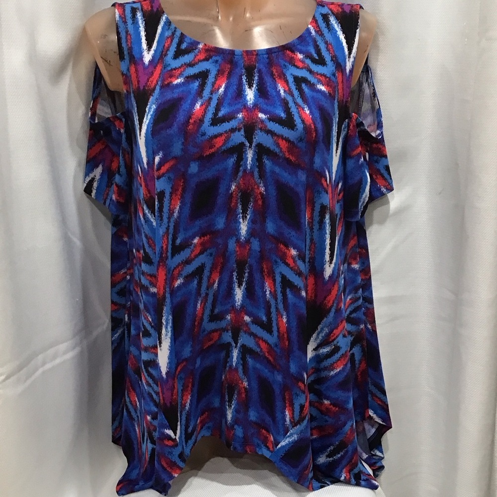 Rafaella Women's Vibrant Blue and Red Blouse